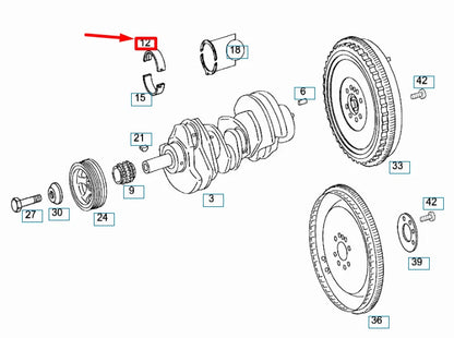 NEW MB ML W164 ENGINE CRANKSHAFT MAIN BEARING UPPER A642033190154 ORIGINAL