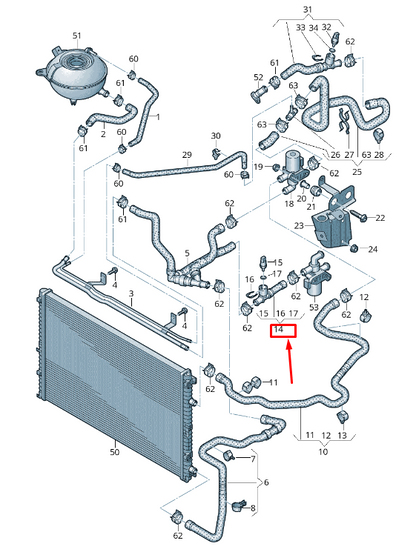new audi q7 4m engine coolant hose 4m0145947r original
