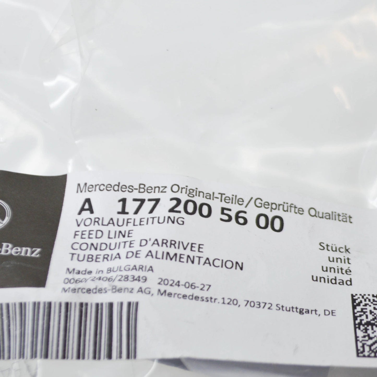 NEW MERCEDES-BENZ C W205 AMG C 63 COOLANT HOSE PIPE A1772005600 2018 ORIGINAL