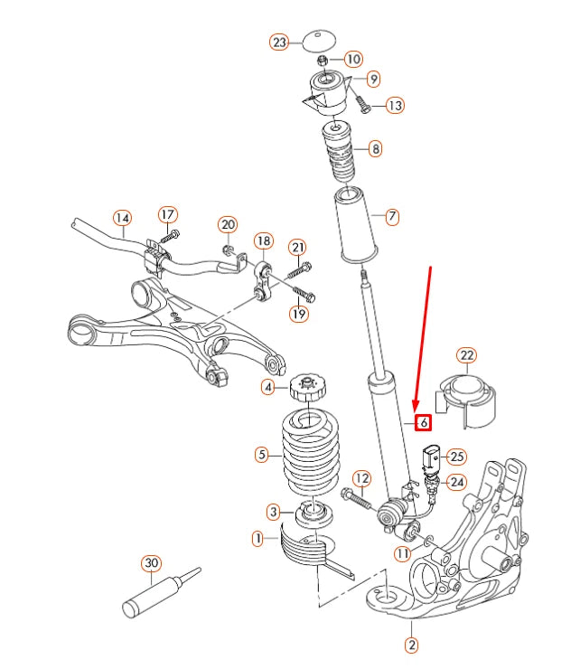 NEW AUDI A4 B8 REAR GAS SHOCK ABSORBER 8K0513035K ORIGINAL