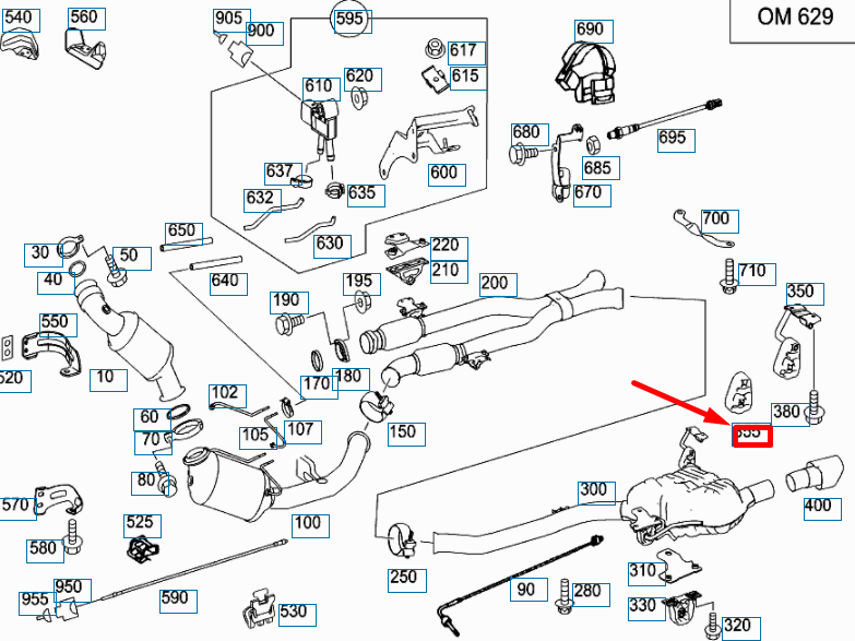 new mb ml w164 rear exhaust system suspension ring a1644920944 original