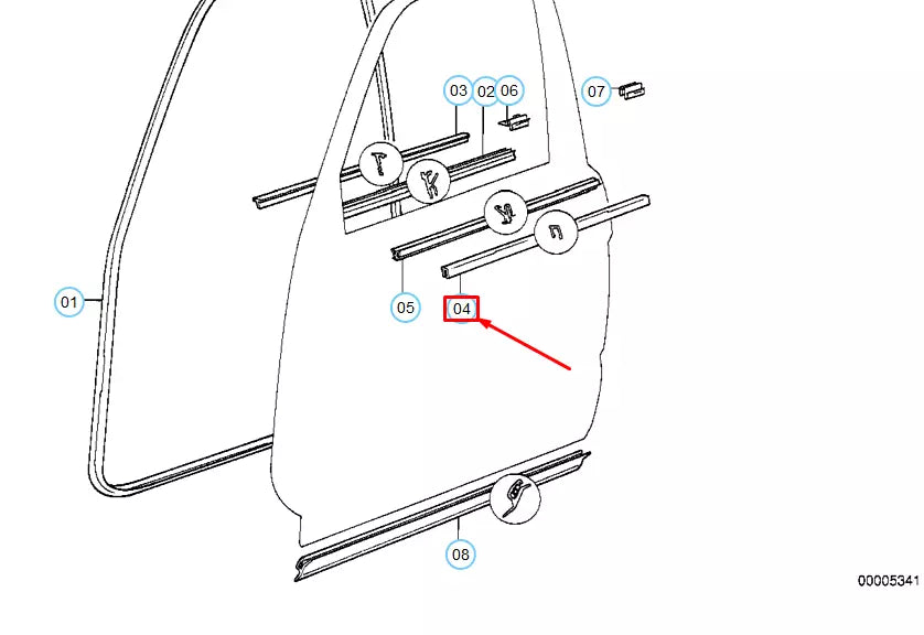 NEW BMW 5 E34 FRONT LEFT WINDOW LOWER SEAL 51211944231 1944231 ORIGINAL