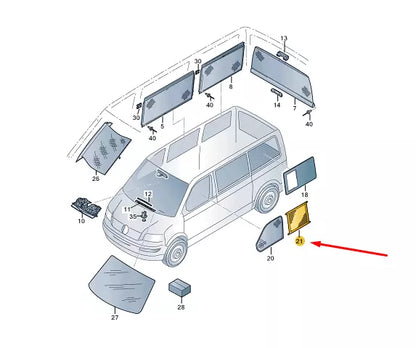 NEW VW TRANSPORTER T6 LEFT SLIDING WINDOW FLY SCREEN 7LA068528