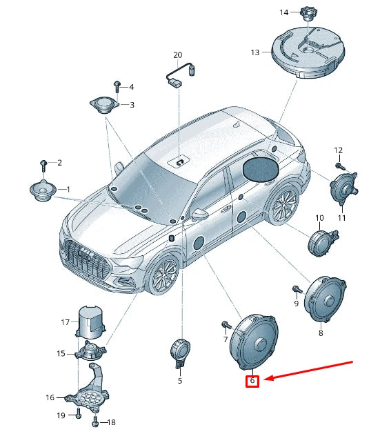 NEW AUDI Q2 GA FRONT LEFT DOOR BASS LOUDSPEAKER 83A035415B ORIGINAL
