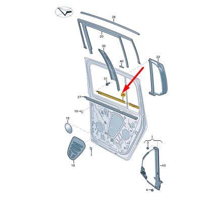 NEW VW TOURAN 5T REAR LEFT DOOR WINDOW OUTER APERTURE SEAL 5TA839478A5AP