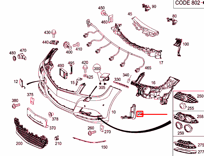 NEW MERCEDES-BENZ C W204 FRONT BUMPER LEFT WHEEL ARCH COVER A2048856023 ORIGINAL