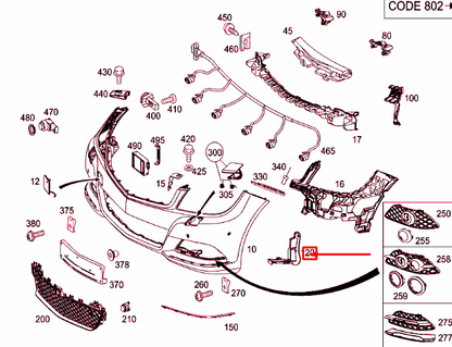 NEW MERCEDES-BENZ C W204 FRONT BUMPER LEFT WHEEL ARCH COVER A2048856023 ORIGINAL