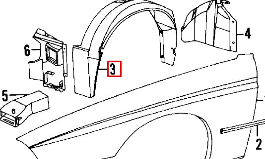 NEW BMW 8 E31 FRONT RIGHT FENDER LINER COVERING 51711970266 ORIGINAL