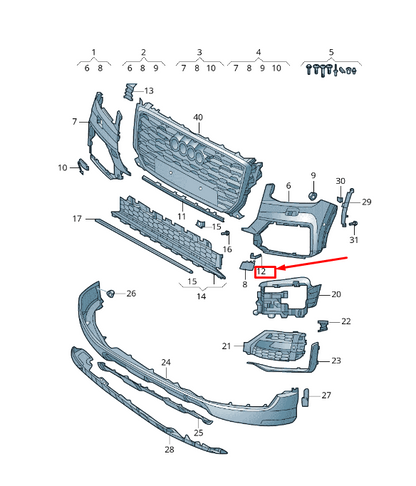 new audi q2 ga front bumper headlight washer nozzle bracket 4g8955159 original
