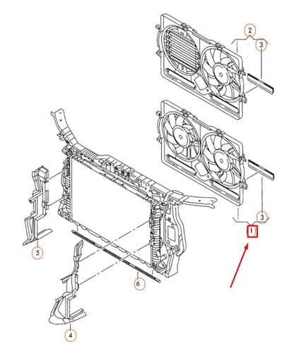 NEW AUDI A4 B8 ENGINE RADIATOR DUAL FAN COWL 8K0121207D