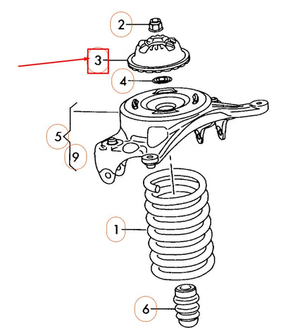 NEW AUDI A4 B8 FRONT UPPER STRUT MOUNTING 8K0412377C ORIGINAL