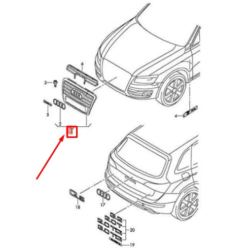 NEW AUDI Q5 8R FRONT RADIATOR GRILLE 8R0853651PVMZ