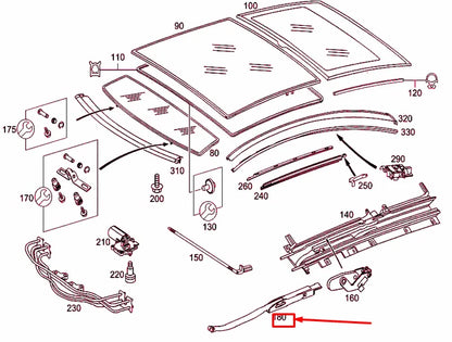 NEW MERCEDES-BENZ C COUPE CL203 PANORAMIC ROOF LEFT LINKAGE A2037800175 ORIGINAL