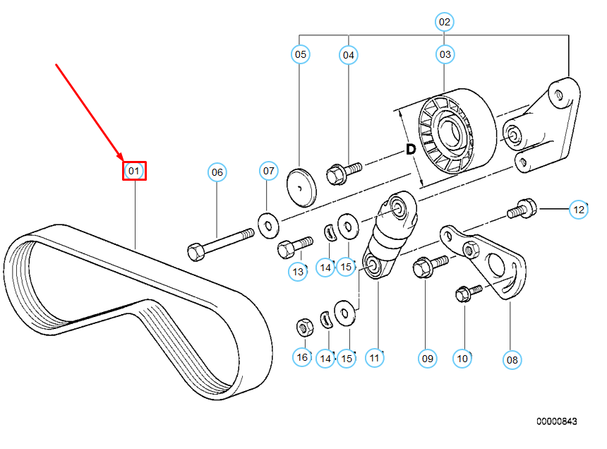 new bmw 7 e38 v ribbed belt pk5 x 1004 11287636376 7636376 original
