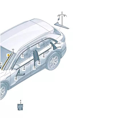 NEW AUDI E-TRON SPORTBACK FRONT WINDSHIELD LEFT WATER DEFLECTOR 4KE8543279B9