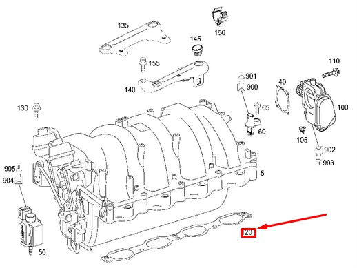 NEW MERCEDES-BENZ GL X164 RIGHT CYLINDER HEAD SEALING SHIM A2731410880 ORIGINAL