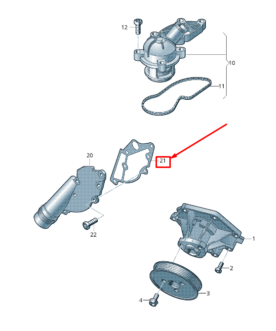 new audi a6 avant c7 engine coolant outlet gasket 06e121139k original