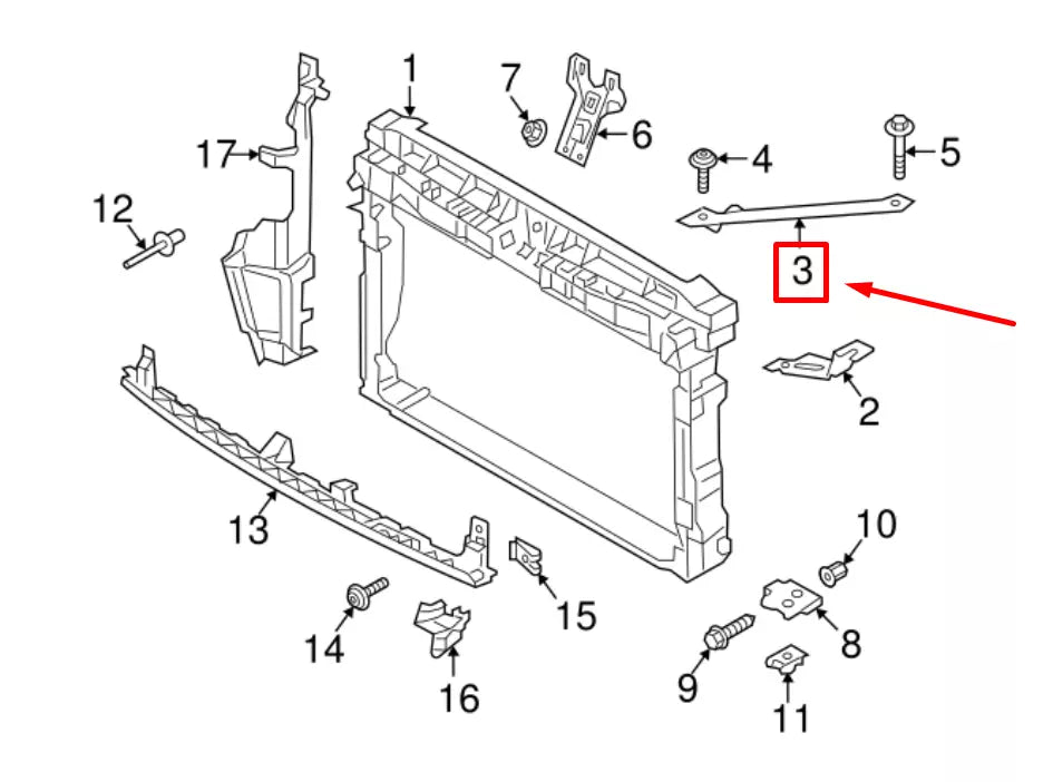 NEW VW GOLF MK7 RIGHT RADIATOR FRAME BRACKET 5G0805932 ORIGINAL