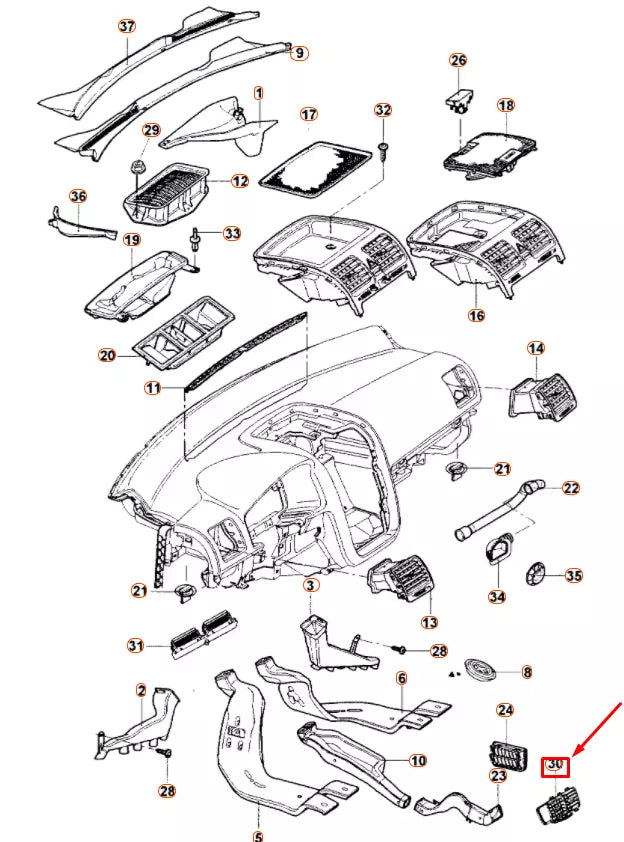 NEW VOLKSWAGEN JETTA A5 REAR FRESH AIR VENT 1K08192033X1 ORIGINAL