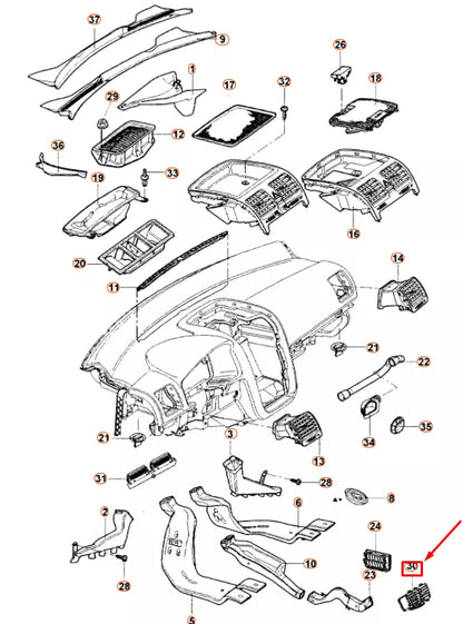 NEW VOLKSWAGEN JETTA A5 REAR FRESH AIR VENT 1K08192033X1 ORIGINAL
