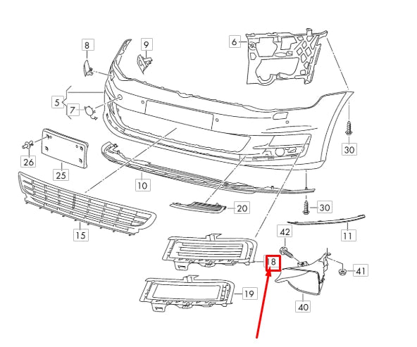 NEW VW GOLF MK7 FRONT BUMPER RIGHT VENT GRILLE 5G0807028041 ORIGINAL