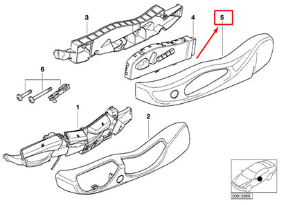 NEW BMW 3 E46 FRONT RIGHT SEAT OUTER COVERING 52108260856 8260856 ORIGINAL