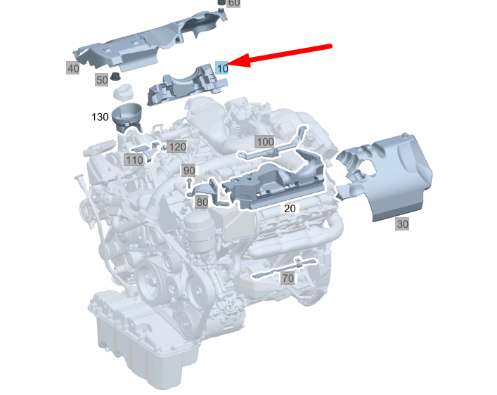 NEW MERCEDES-BENZ ML W164 ENGINE RIGHT COVER PLATE A6420161424 ORIGINAL