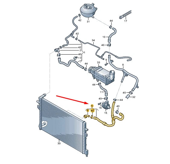 NEW CUPRA FORMENTOR COOLANT HOSE 5Q0122051FA ORIGINAL