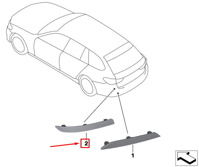 new bmw 5 touring g31 rear left bumper reflector 63147388951 original