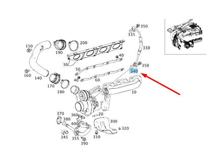 NEW MERCEDES-BENZ ML W166 TURBO OIL LINE O-RING A0239974645 ORIGINAL