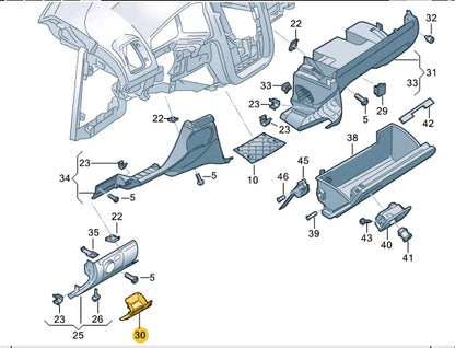 NEW VOLKSWAGEN EOS STORAGE BOX LOWER COMPARTMENT DRAW RHD 1K2857919F71N ORIGINAL