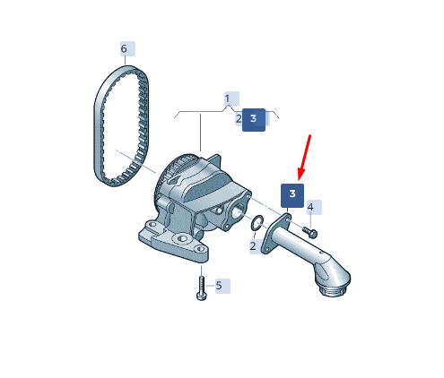 new skoda superb mk3 oil pump suction line 05l115251a original