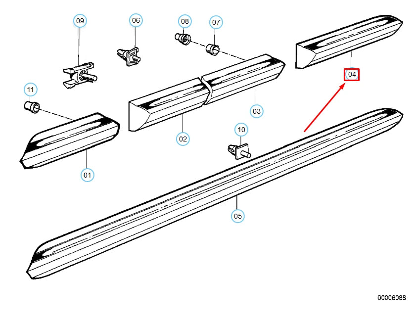 NEW BMW 3 E30 RIGHT REAR FENDER MOLDING 51131965106 ORIGINAL