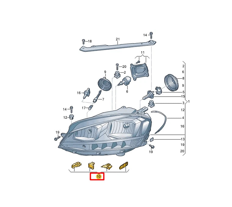 NEW VW GOLF MK7 BV5 FRONT RIGHT HEADLIGHT BRACKET REPAIR KIT 5G0998226B ORIGINAL