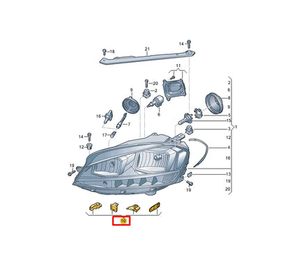 NEW VW GOLF MK7 BV5 FRONT RIGHT HEADLIGHT BRACKET REPAIR KIT 5G0998226B ORIGINAL