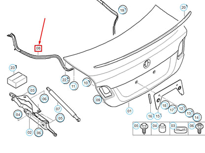 NEW BMW 3 E90 TRUNK LID GASKET SEAL 51767182079 7182079 ORIGINAL
