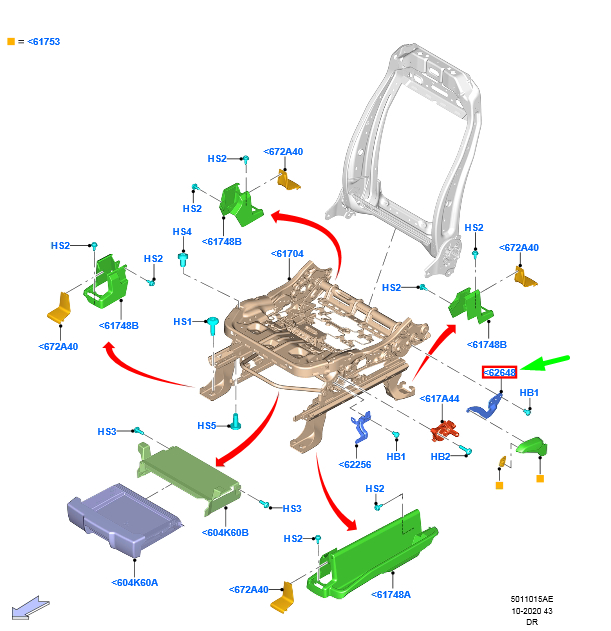 new ford galaxy mk3 front seat adjuster lever lhd 2006419 original
