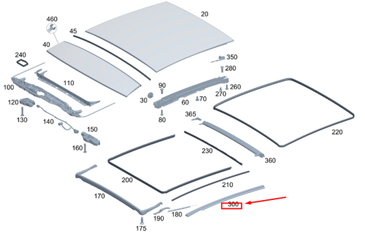 new mb gla h247 left panoramic glass roof trim strip a2476909102 original