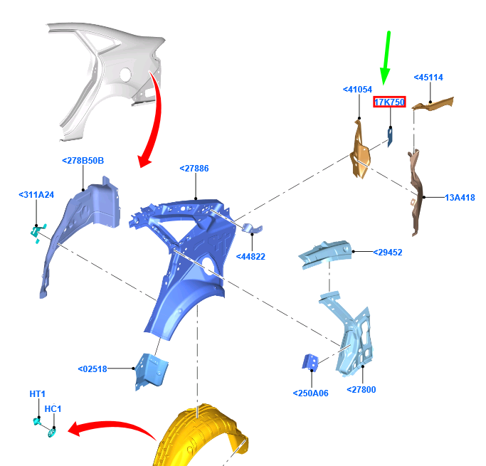 new ford fiesta mk6 wt rear bumper side securing reinforcement 1742461 original
