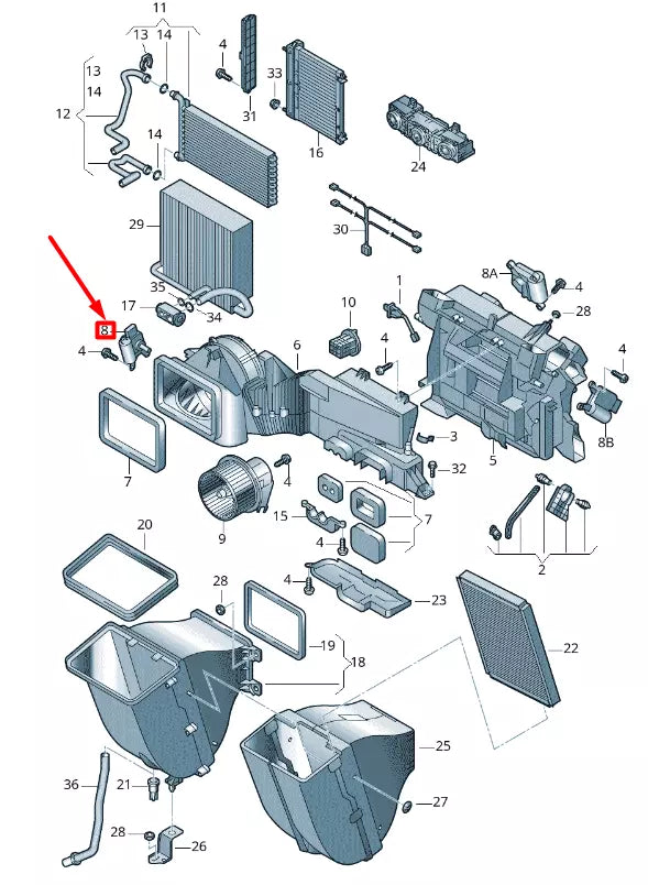 NEW VOLKSWAGEN CRAFTER 2F MK1 HEATER VALVE MOTOR 2E0941293