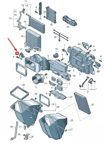 NEW VOLKSWAGEN CRAFTER 2F MK1 HEATER VALVE MOTOR 2E0941293