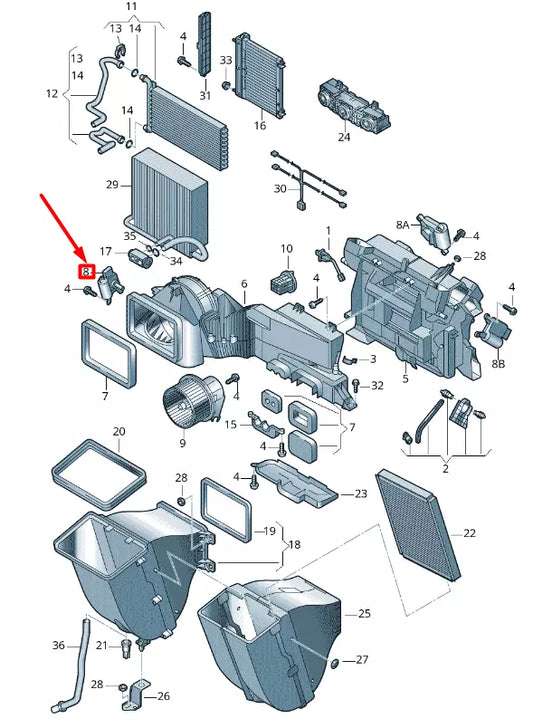 NEW VOLKSWAGEN CRAFTER 2F MK1 HEATER VALVE MOTOR 2E0941293