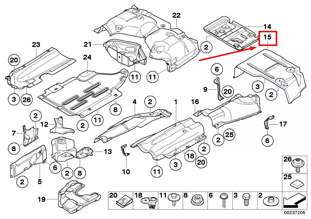 NEW BMW 3 E90 REAR RIGHT SILENCER HEAT INSULATION 51487138486 7138486 ORIGINAL