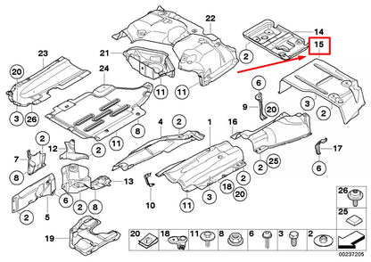 NEW BMW 3 E90 REAR RIGHT SILENCER HEAT INSULATION 51487138486 7138486 ORIGINAL