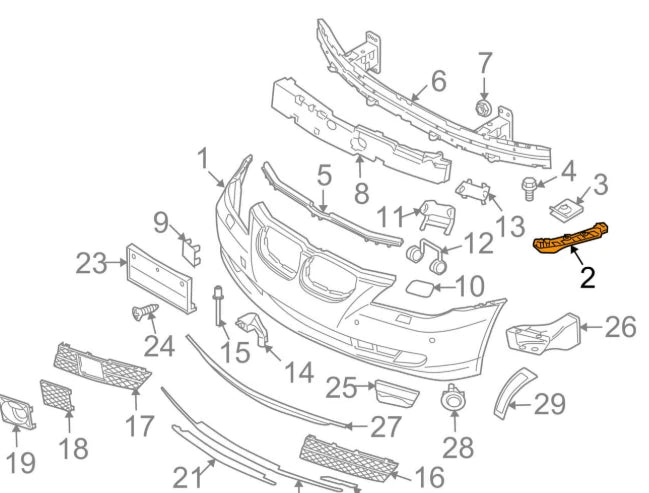 NEW BMW 5 E60 FRONT BUMPER LEFT SIDE BRACKET 51117178077 7178077 ORIGINAL