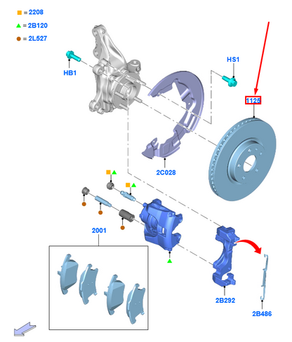 new ford galaxy mk3 cd390 brake disc set g3gc-1125-cd 2036566 original
