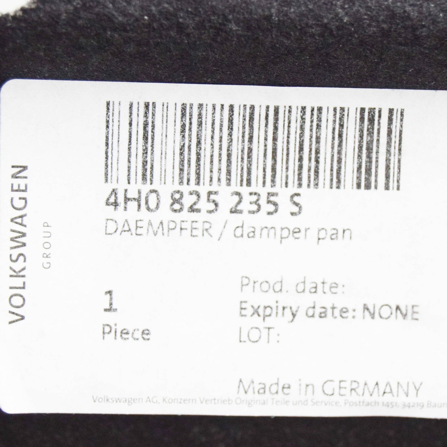 new audi a8 4h d4 front engine splash shield silencer 4h0825235s original