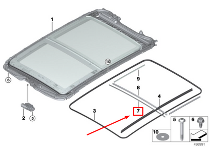 new bmw 2 f45 rear roof glass cover gasket 7391794 54107391794 original