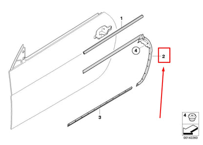 NEW BMW 3 E46 FRONT LEFT DOOR CHANNEL SEALING 7008573 51337008573 ORIGINAL