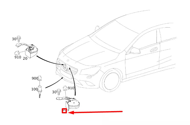 NEW MERCEDES-BENZ CLA C117 LEFT SIDE HORN 420HZ A0005403403 ORIGINAL